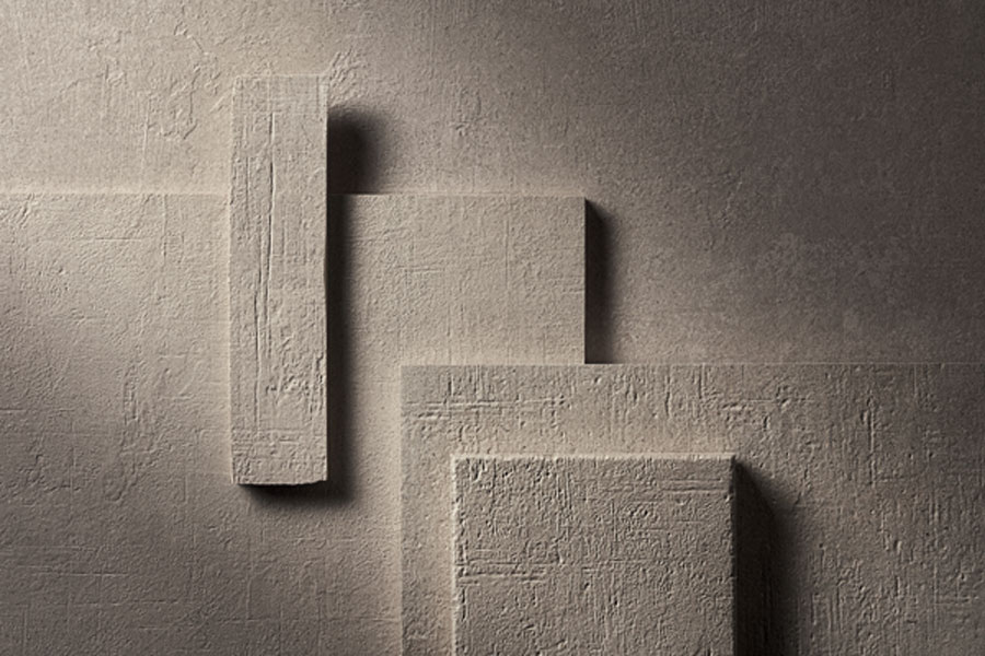 Tenker du over hvordan flisene føles? Collage med ru fliser.