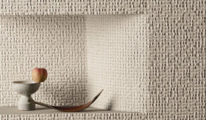 Detaljbilde av vegg med mosaikkflisen Mutina Phenomenon Air